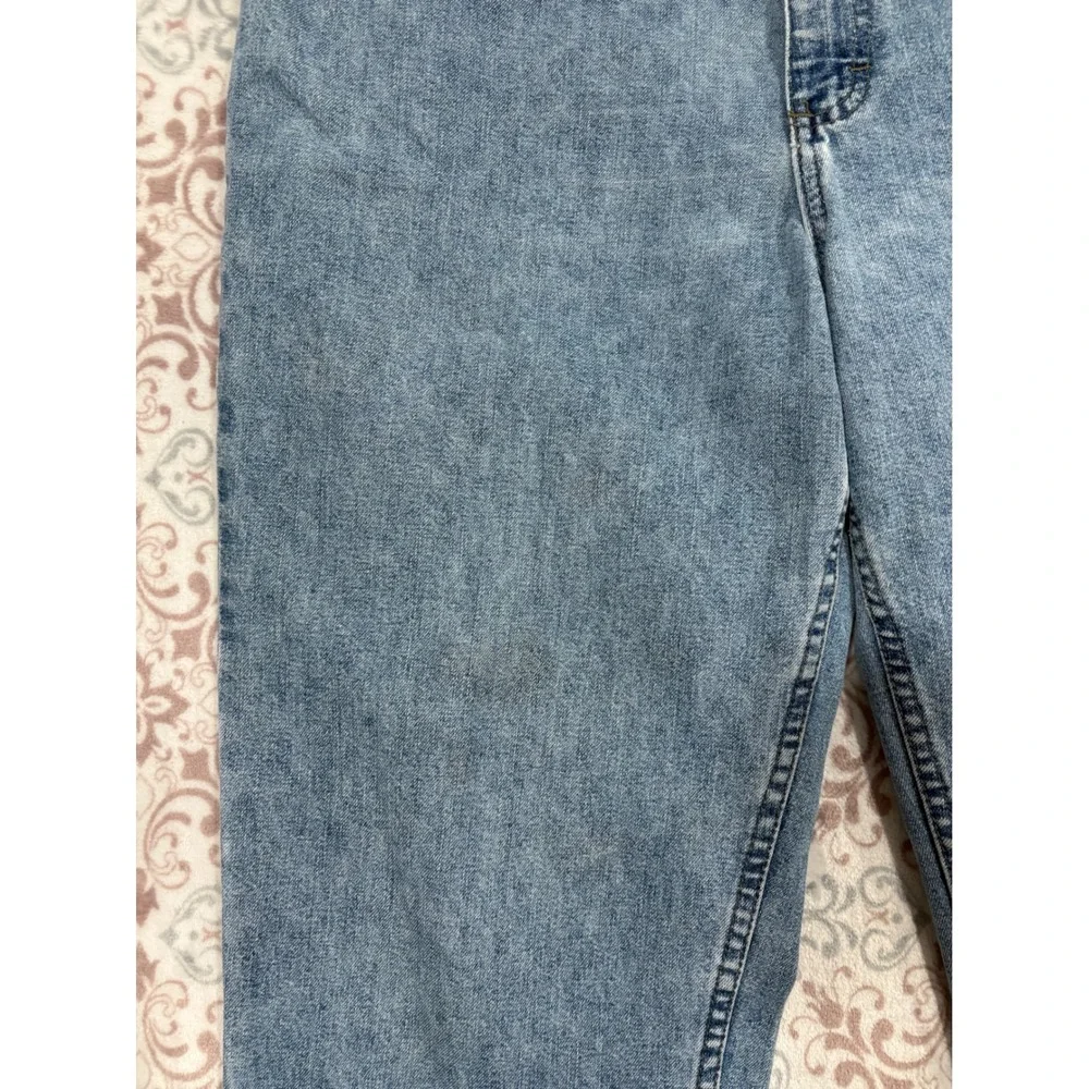 Vintage Lee High Waisted Mom Jeans Light Wash Elastic Waist Tapered Leg 14M 14L